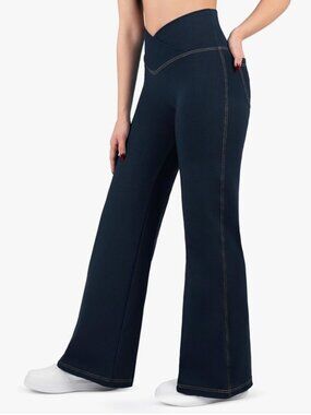 NWT Nirlon Women's Wide Leg Crossover Jeggings 6